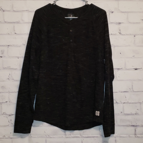 American Eagle Outfitters Other - American Eagle Mens Medium Henley Dark Heather Gra